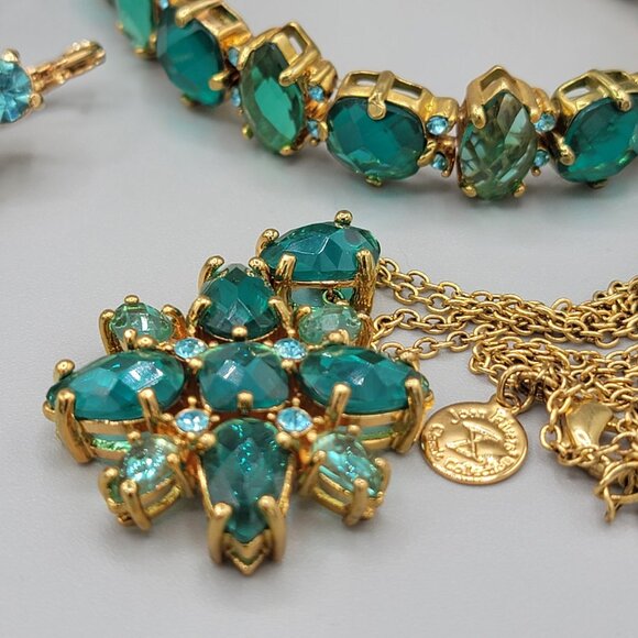 Joan Rivers Collection Turquoise Rhinestone Set - Picture 3 of 10